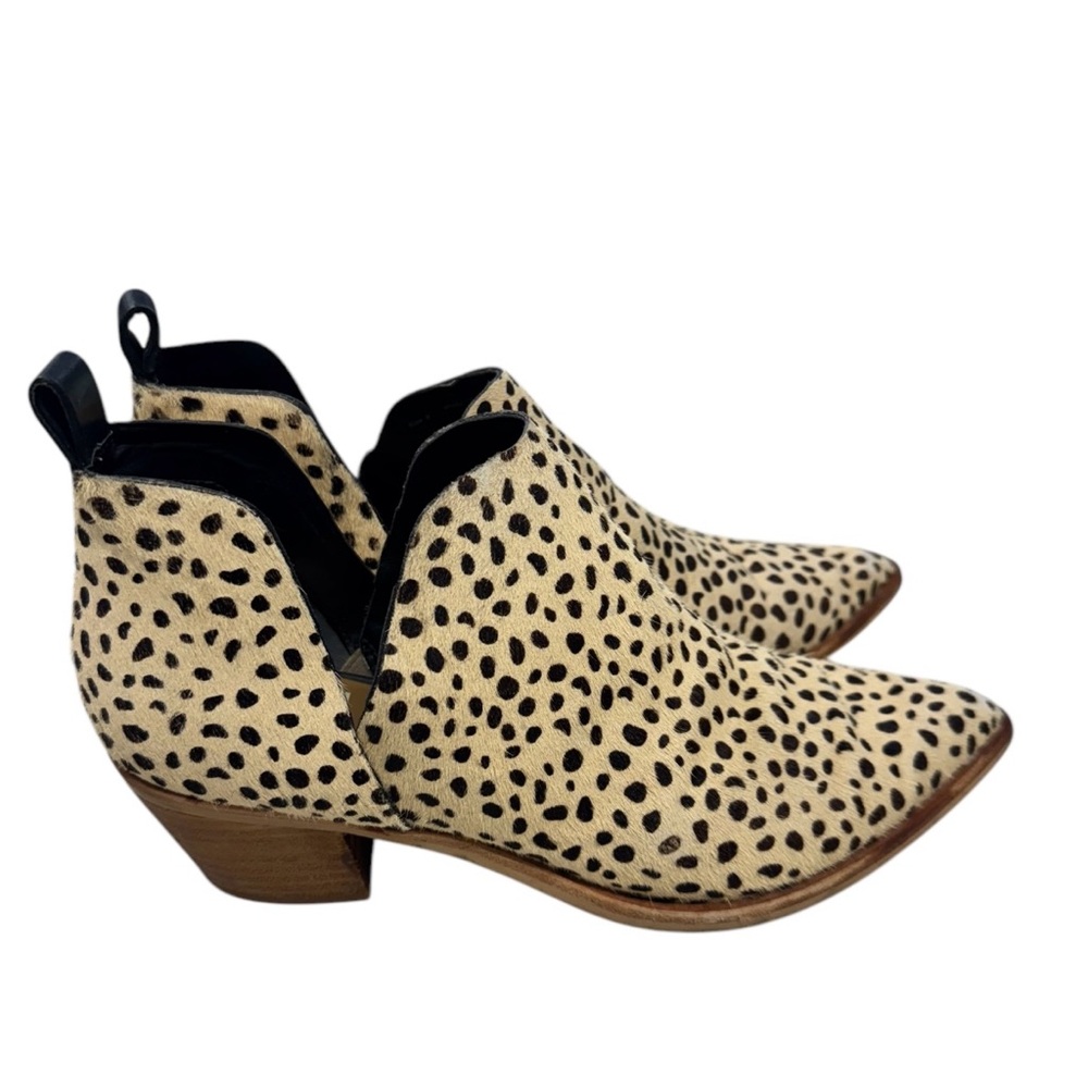 Dolce Vita Sonni Leopard Calf Hair Ankle Boots Size 9